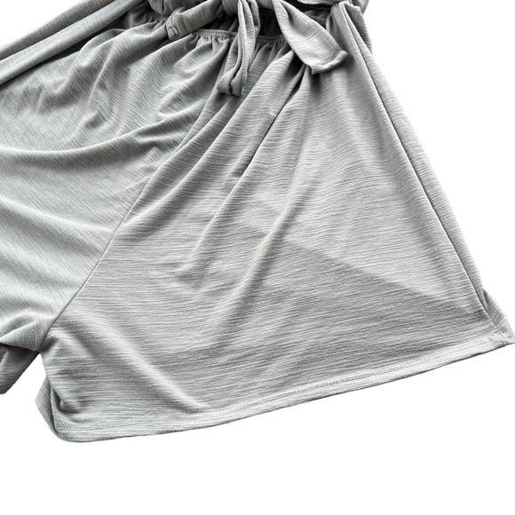 Rolla Coster Women’s S Gray Blue Sleeveless V Neck Tie Belt Elastic Waist Romper - Picture 13 of 16